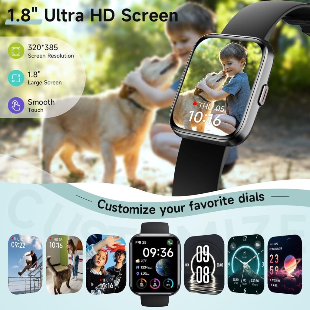 Best Smart Watch for Men and Women in 2026 – 1.8" HD Fitness Tracker with Alexa, Bluetooth Calling & 110+ Sports Modes s33