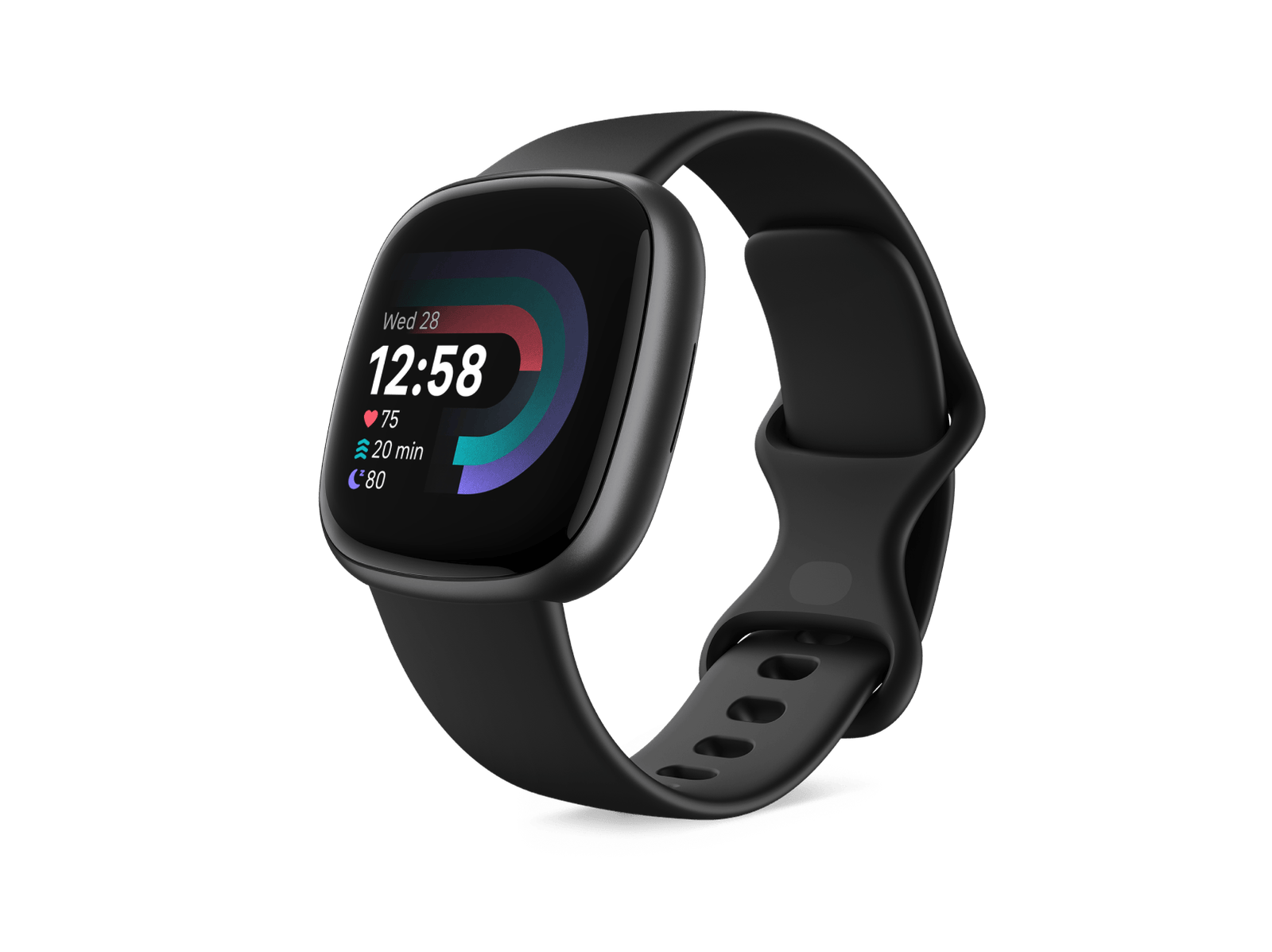 Fitbit Versa 4 smartwatch black side angle product image