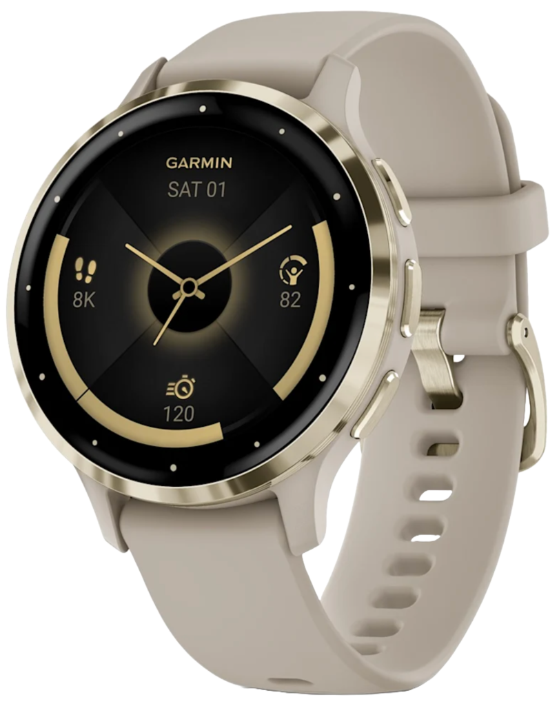 Garmin Venu 3 smartwatch Ivory product-only angle