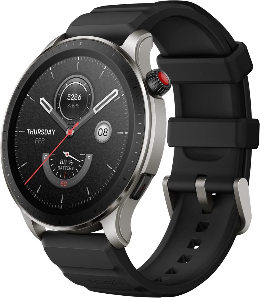 Amazfit GTR 4 smartwatch product-only black angle