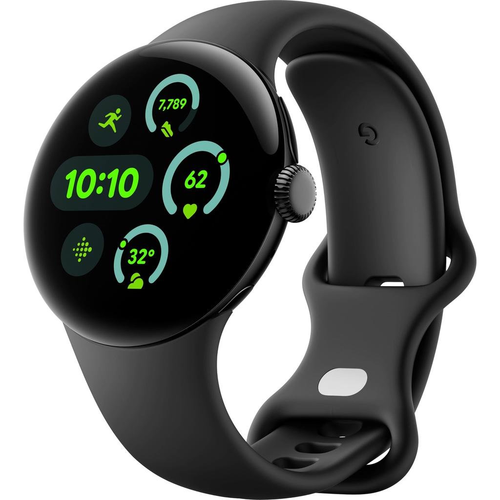 Google Pixel Watch 3 Smartwatch Review: 24-Hour Battery, Fitbit Running & Readiness Google Pixel Watch 3 smartwatch front angle product-only view