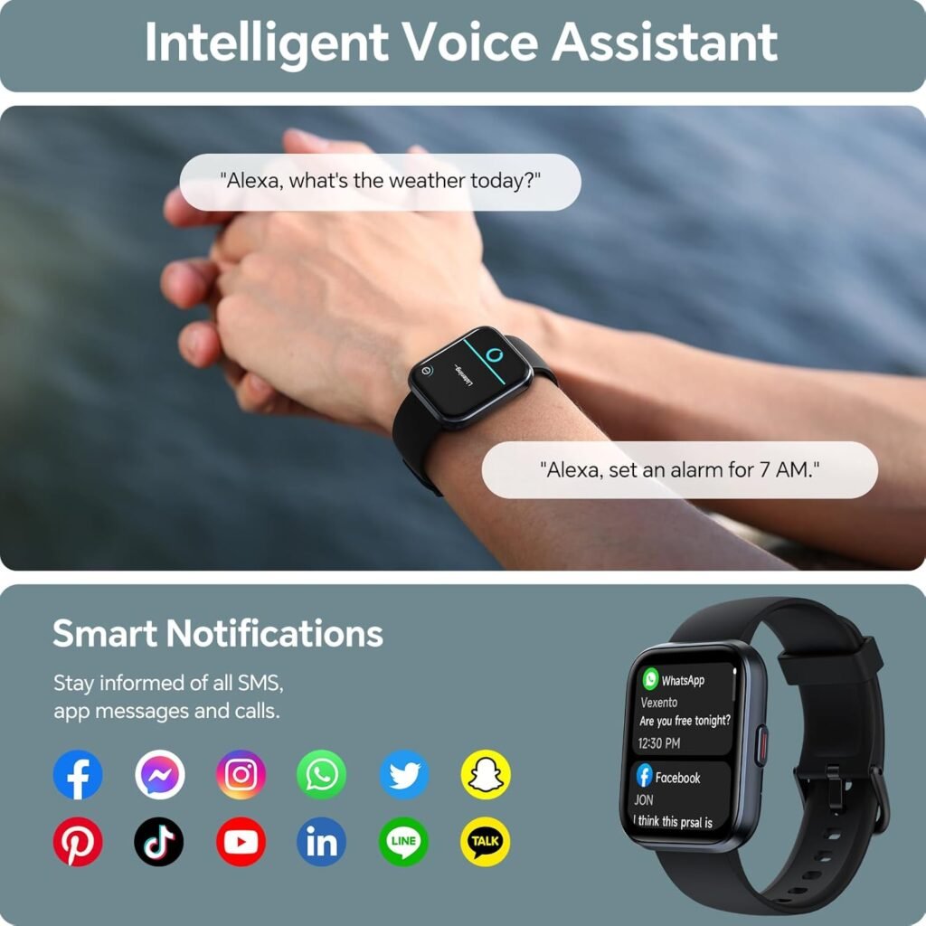 Smart Watch for Men Women Review: 1.85" Alexa Smartwatch with 120+ Sports Modes Smart Watch for Men Women