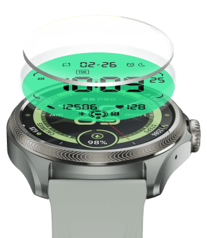 TicWatch Pro 5 Enduro smartwatch product-only dual display view