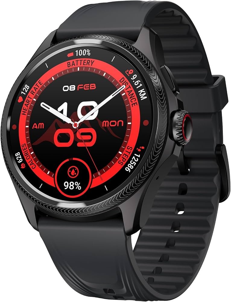 TicWatch Pro 5 Enduro smartwatch product-only black front view